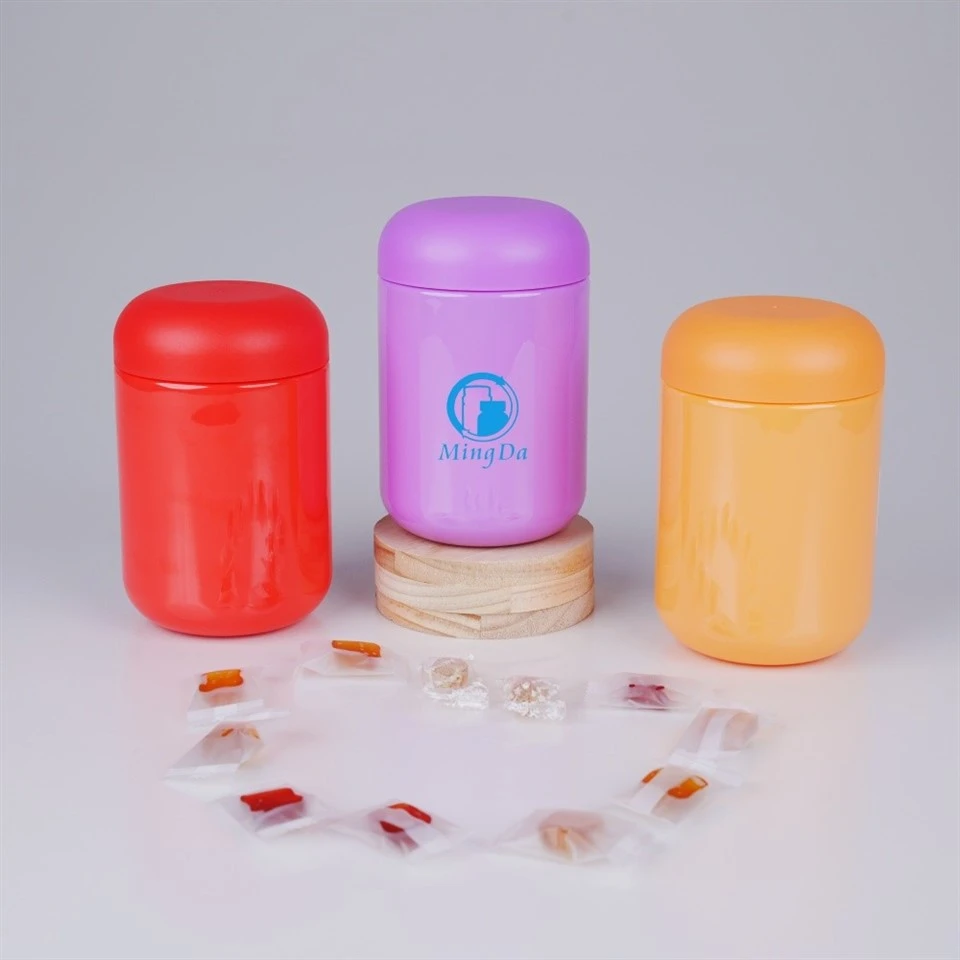 custom color PET supplement bottle with smooth cap